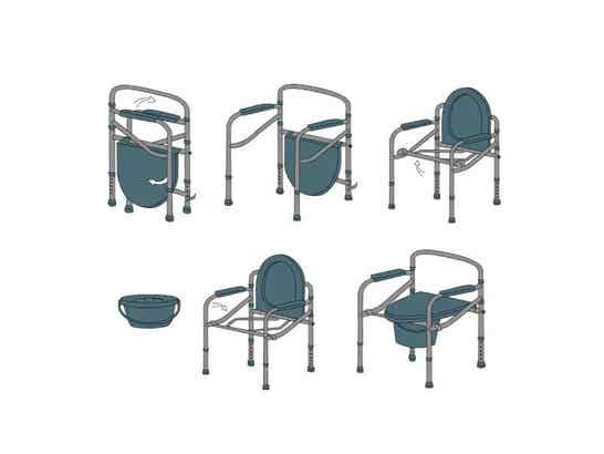 Sedia con WC Pieghevole in Alluminio Regolabile Modell Mar