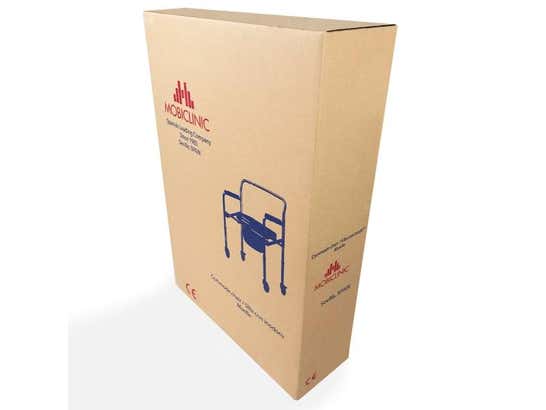 Sedia WC in acciaio con ruote, altezza regolabile, Mod. Molle, argento