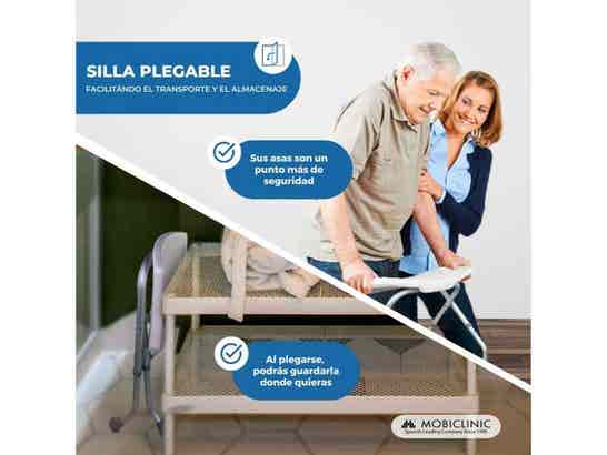 Sedia da doccia pieghevole e regolabile in altezza, modello Delta