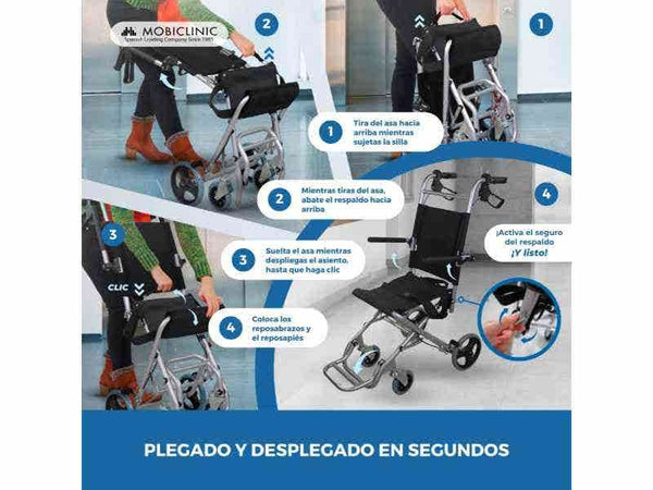 Sedia da Trasloco Neptuno in Alluminio Pieghevole 34cm Nero