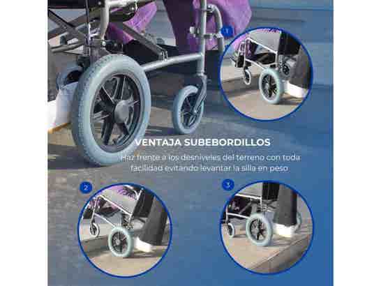 Sedia a rotelle Museo in alluminio con schienale nero