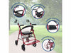 Rollator 2 in 1 Colón Burdeos con freni alle maniglie e sedia