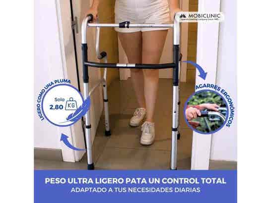 Rollator Plegabile Aluminio Pórtico per Anziani - 100 kg, Regolabile 82,5-100 cm