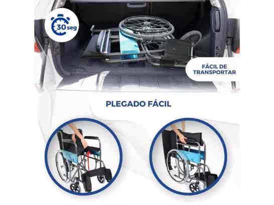Sedia a rotelle pieghevole 46 cm Nera Modello Alcázar, 100 kg massimo