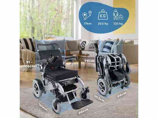 Sedia a rotelle elettrica Mod. Troya Tiny 24V 10Ah (240 Wh) ergonomica