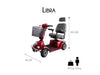 Scooter Elettrico 4 Ruote Adulto Libra Bordeaux - Mobiclinic