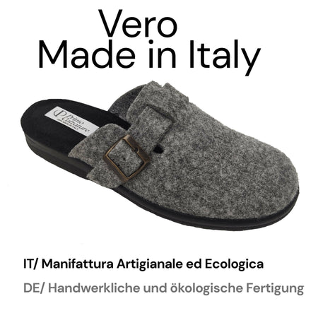 Le Valdostane, Fantastiche Pantofole Uomo Invernali da Casa, Calde e Imbottite, Ciabatte Inverno Antiscivolo con Pelo, Ciabatta da Camera Made in Italy, Fibbia Regolabile Comfort Unico