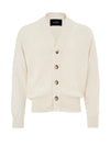 Gran Sasso Maglione Cardigan in Cotone Bianco Panna da uomo