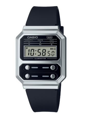 Orologio Casio unisex, A-100WEF-1A, con cinturino in comoda gomma nera
