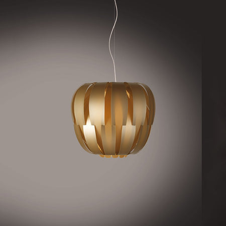 Sospensione Moderna 1 Luce Queen In Polilux Oro D19 Made In Italy