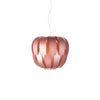 Sospensione Moderna 2 Luci Queen In Polilux Rosa Metallico D75 Made In Italy