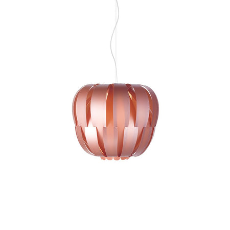 Sospensione Moderna 2 Luci Queen In Polilux Rosa Metallico D75 Made In Italy