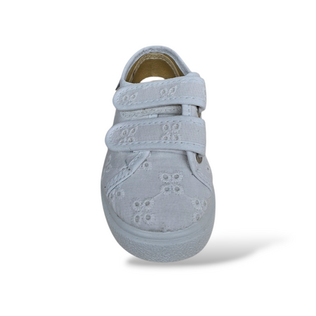 Sneakers Bambina Bianco Sangallo VUL-LADI con Velcro – Scarpe Casual Scuola Taglie 21-30