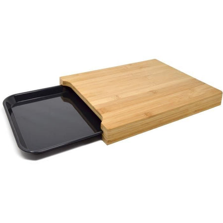 JOCCA Tagliere in bambù con vassoio 36x27,5x4 cm marrone