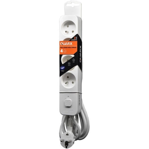 Multipresa - QUARX - 4 prese - Con 3 porte USB, cavo da 1,5 m