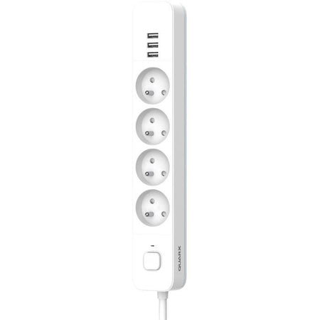 Multipresa - QUARX - 4 prese - Con 3 porte USB, cavo da 1,5 m
