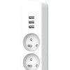 Multipresa - QUARX - 4 prese - Con 3 porte USB, cavo da 1,5 m
