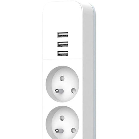 Multipresa - QUARX - 4 prese - Con 3 porte USB, cavo da 1,5 m