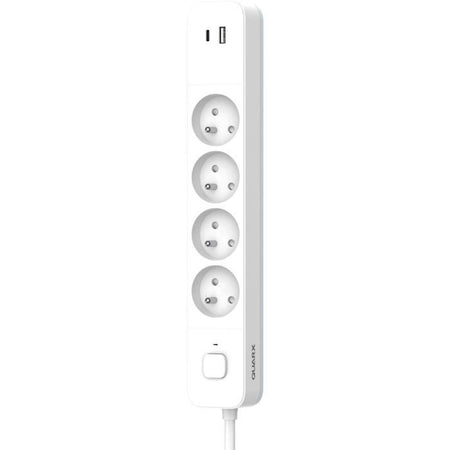 Multipresa - QUARX - 4 prese - Con USB Type C e USB A, cavo da 1,5 m
