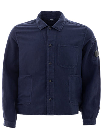 C.P. Company Camicia con Tasche in Misto Lino da uomo