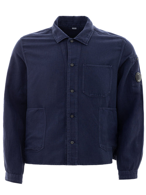 C.P. Company Camicia con Tasche in Misto Lino da uomo