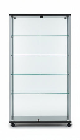 Vetrina da esposizione con ripiani regolabili e top in cristallo da gioielleria cm. 99,2x53,7x183,5h