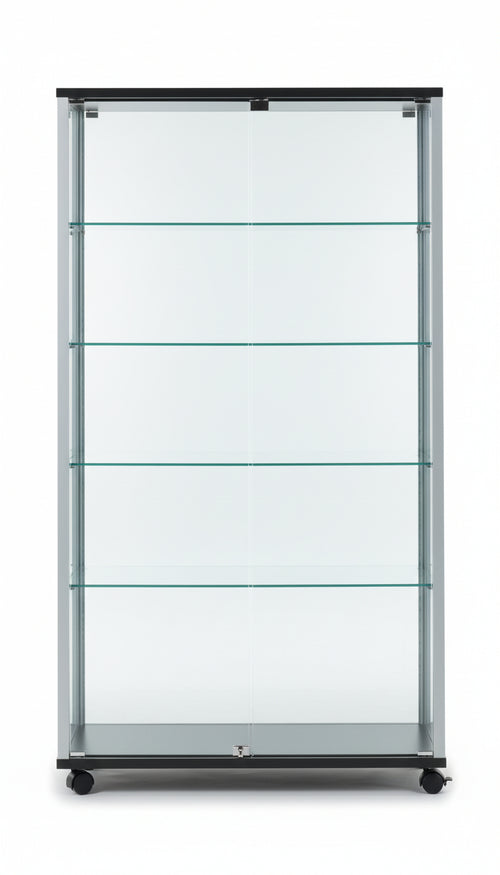 Vetrina da esposizione con ripiani regolabili e top in cristallo da gioielleria cm. 99,2x53,7x183,5h