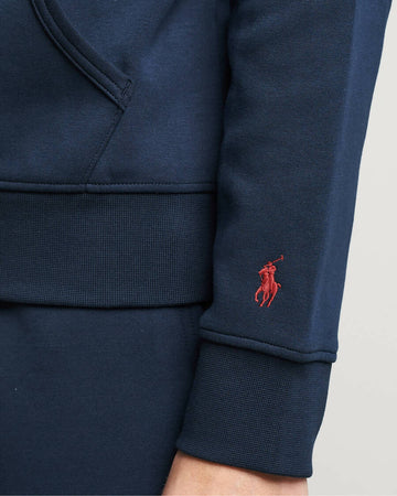 Felpa Ralph Lauren Uomo Navy Con Cappuccio in 100% Cotone Felpa Con Logo