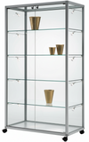 Vetrina da esposizione per negozio con 4 ripiani regolabili in cristallo cm. 99x42,5x184,5h