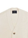 Gran Sasso Maglione Cardigan in Cotone Bianco Panna da uomo