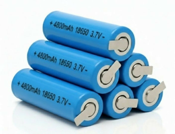 KIT 9 BATTERIE 18650 Li-ion 3.7V - MAXI CAPACITÀ 4800mAh con Lamelle Saldabili per PACCHI 9S Custom High Power