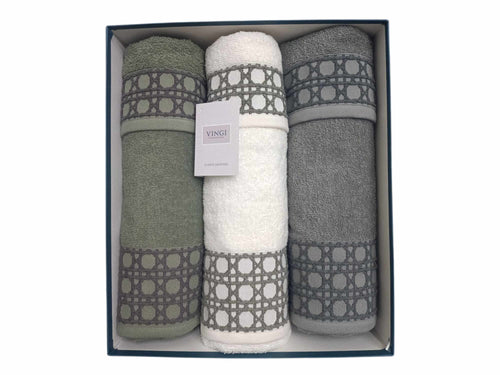 Set Asciugamani 3+3 Vingi Petra  Spugna di Cotone