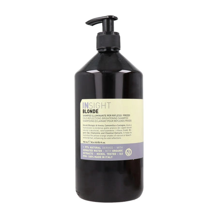 Insight blonde shampoo illuminante per riflessi freddi 900 ml, neutralizza i riflessi arancio - dorati