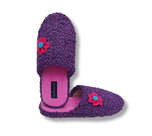 de fonseca Ciabatte Bouclé Suola in Gomma Antiscivolo, Pantofole Donna Estate Inverno in Cotone Traspirante