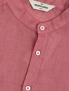 Gran Sasso Camicia Coreana in Lino Rosso da uomo