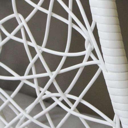 Poltrona a dondolo sospesa "Amirantes" per giardino e veranda in rattan con cuscino