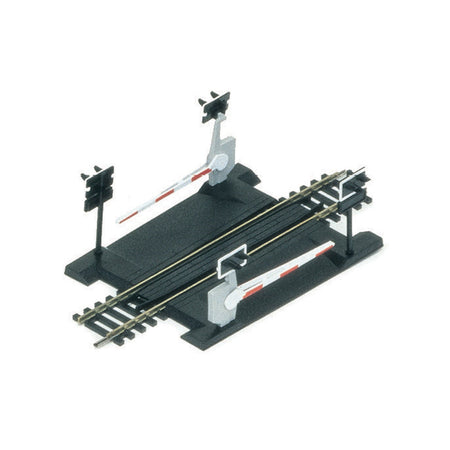 Passaggio a livello a binario unico, modellino e decorazione per villaggio di Natale in scala 1:76