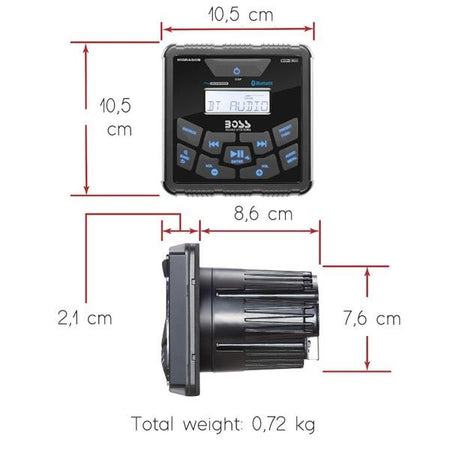 Radio Mgr-450B Boss Audio Marine Am/Fm/Bt Quadro