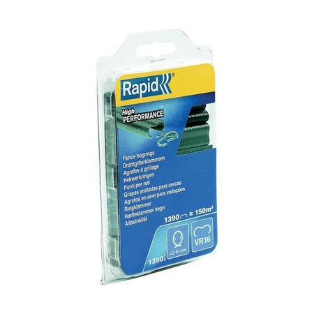 Graffette a rete - RAPID - VR16 Verde - Blister 1390