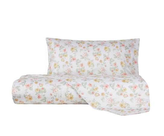 Parure Copripiumino in Raso di puro cotone Romance Pesca