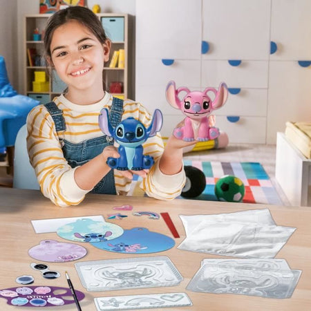 Be Creative Stitch Figurines, 5 oggetti da realizzare in gesso, Attività rilassante e creativa, 7 anni, 23877, Ravensburger