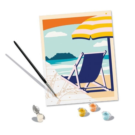 CreArt 24x30 cm Relájate en la playa, Adulto, Pintar por números, 23897, Ravensburger