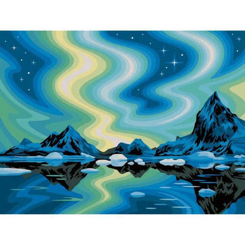 Ravensburger Tele CreArt 30x40 cm Aurora boreale Dipingere con i numeri Adulto Attività rilassante e creativa 14 anni 23907