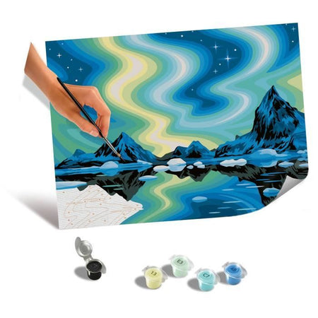 Ravensburger  Tele CreArt 30x40 cm  Aurora boreale  Dipingere con i numeri  Adulto  Attività rilassante e creativa  14 anni  23907