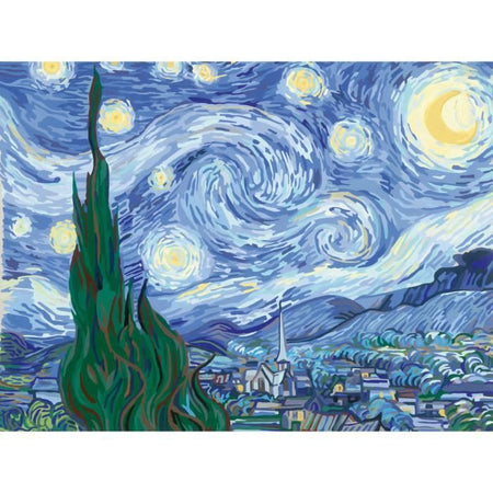 Ravensburger  Tele CreArt 30x40 cm  Van Gogh/La notte stellata  Dipingere con i numeri  Adulto  Attività rilassante e creativa  Età 14 anni  23915
