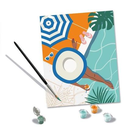 CreArt 24x30 cm Pool Time, Adulto, Pintar por números, 25523, Ravensburger