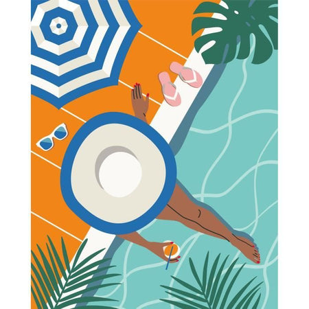 CreArt 24x30 cm Pool Time, Adulto, Pintar por números, 25523, Ravensburger