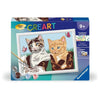 CreArt Kids 18 x 24 cm, Kit de pintura por números Gatitos y zapatos, A partir de 7 aos, 25528, Ravensburger