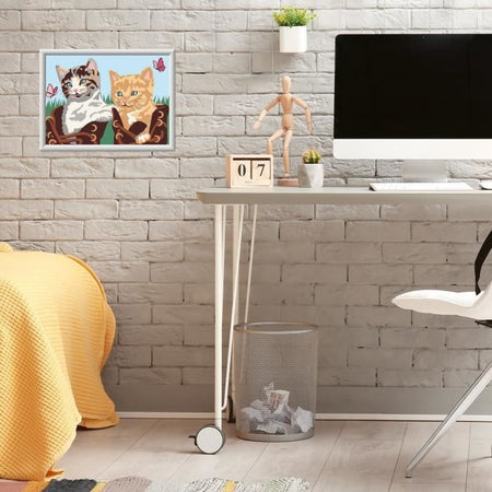 CreArt Kids 18x24cm, Dipingi con i numeri, Gattini e scarpe, Kit di pittura con i numeri, Età 7+, 25528, Ravensburger