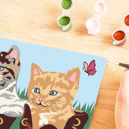 CreArt Kids 18 x 24 cm, Kit de pintura por números "Gatitos y zapatos", A partir de 7 aos, 25528, Ravensburger